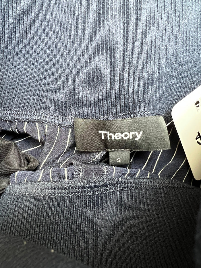 Navy Silk Pants - S