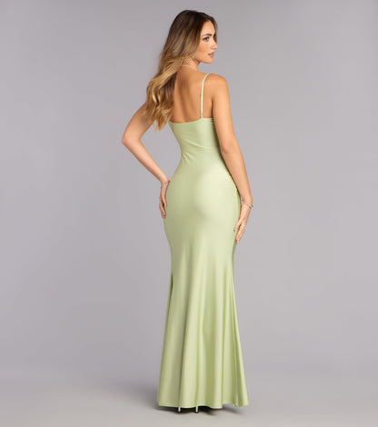 Tricia V-Neck Slit Mermaid Formal Dress