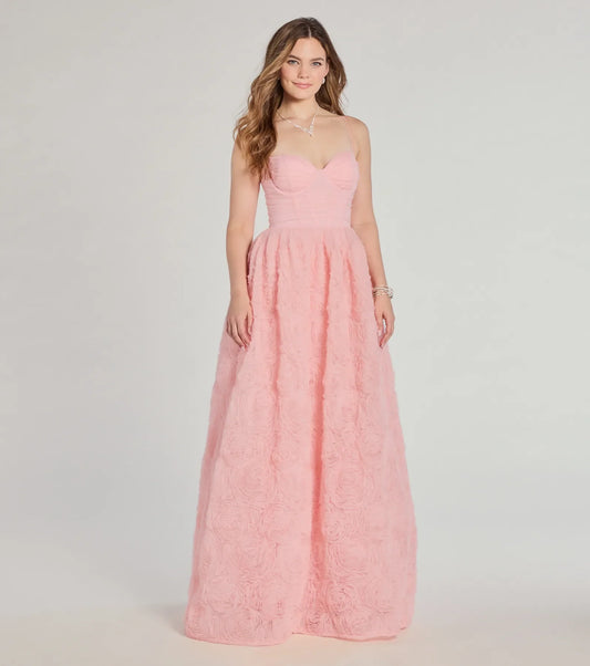 Jayla Floral Rosette A-Line Ball Gown