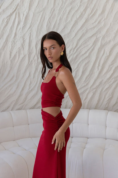 Horizon Hunter Maxi Dress Maroon