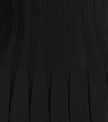 Radiant Cutie Halter Rib Knit Skater Mini Dress