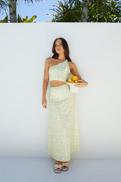 Golden Tides Midi Dress Yellow