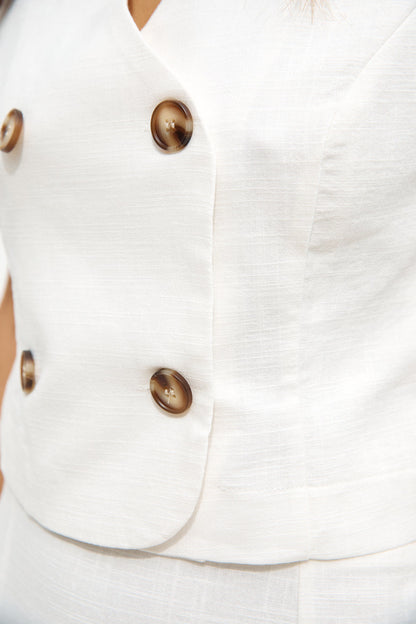 Yolanda Vest Top White