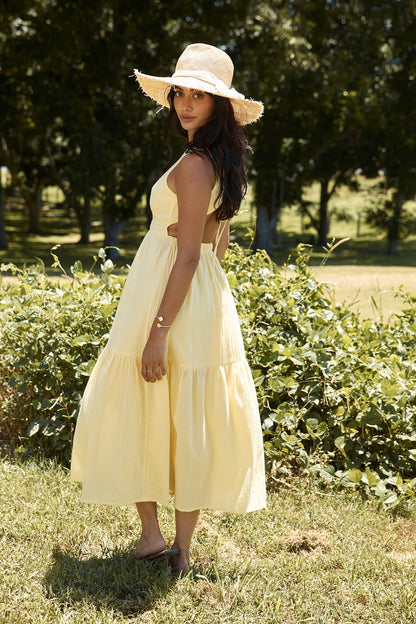 With The Wind Midi Dress Yellow
