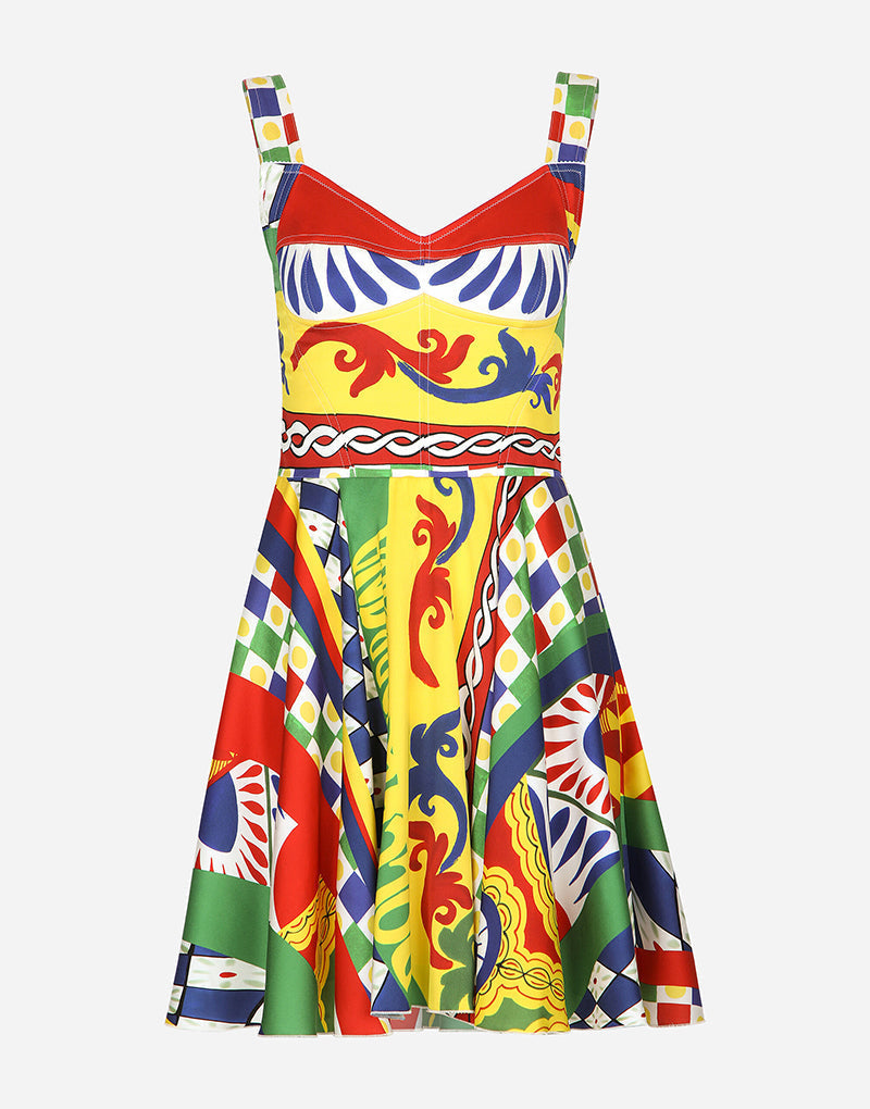 Arrival Elegant Positioning Printed Stitching Slim Fit High Waist dress Slip Dress