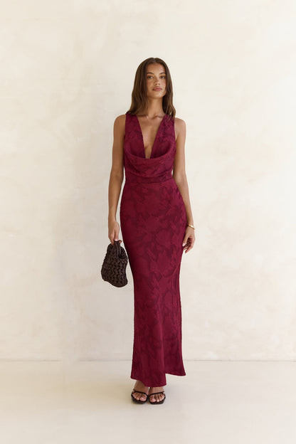 Lasting Luxuries Maxi Dress Wine