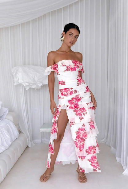 Rosella Off The Shoulder Maxi Dress Pink