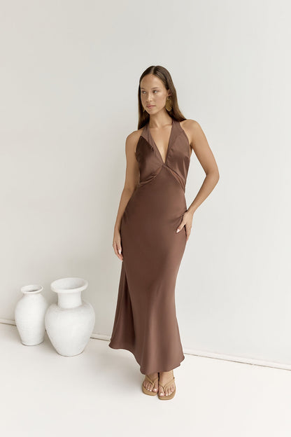 To The Dreamers Maxi Dress Brown