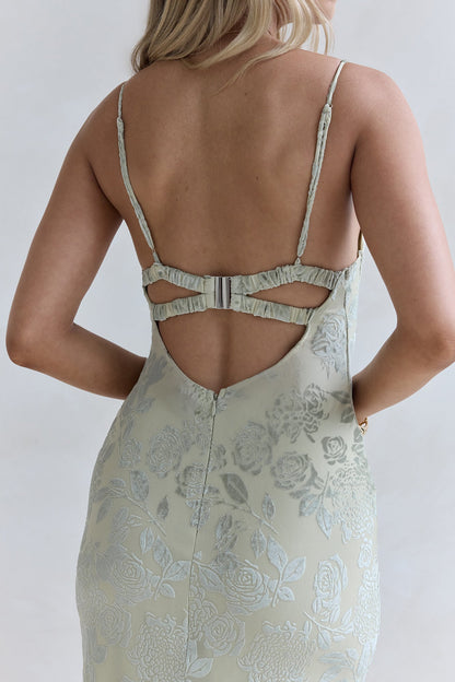 Far And Away Mesh Maxi Dress Sage