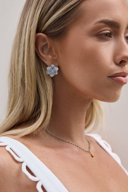 Hibiscus Earrings 925 Silver