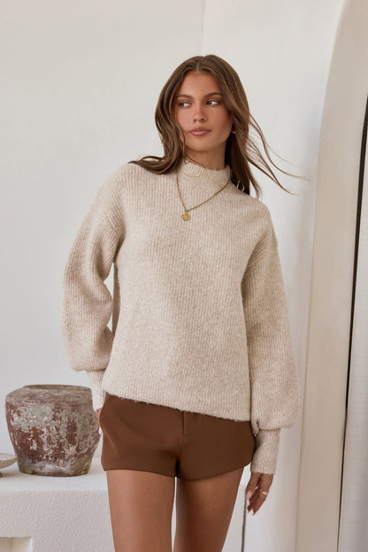 Alpine Affair Fluffy Sweater Oatmeal