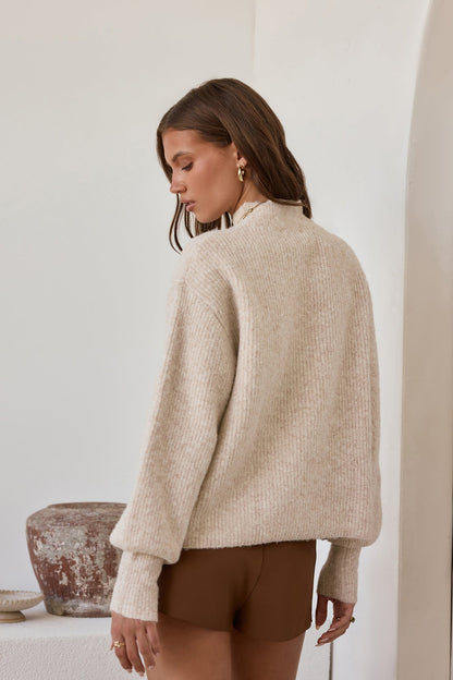 Alpine Affair Fluffy Sweater Oatmeal