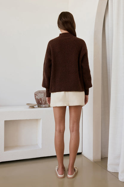 Alpine Affair Fluffy Sweater Brown
