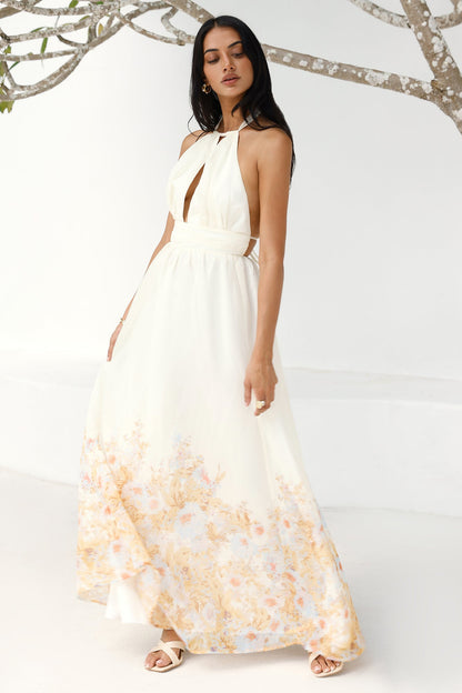 The Meadow’s Secret Halter Maxi Dress Yellow