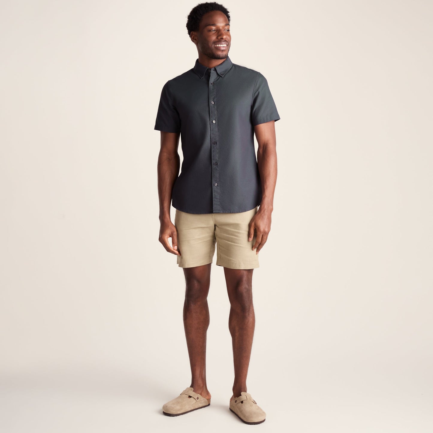 Jayden Mens 100% Cotton Short Sleeve Shirt - Deep Slate