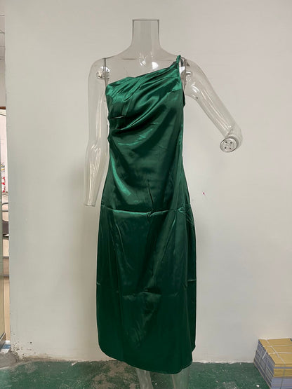 Back Lace up Slim Fit Mid-Length Dress