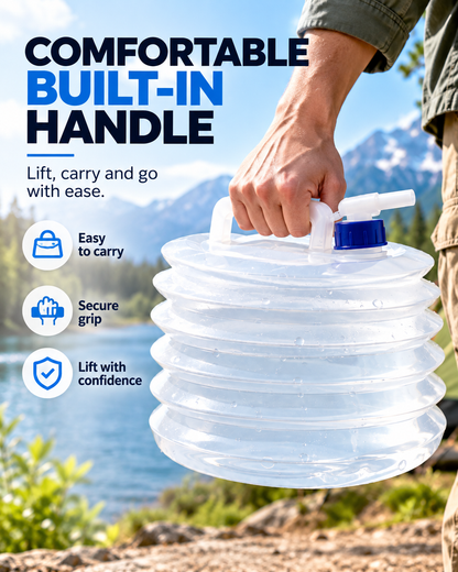 Collapsible Water Container with Spigot, Food-Grade PE BPA-Free Portable Collapsible Water Jug for Camping, Hiking, Road Trips & Emergency, 5L /10L /15L
