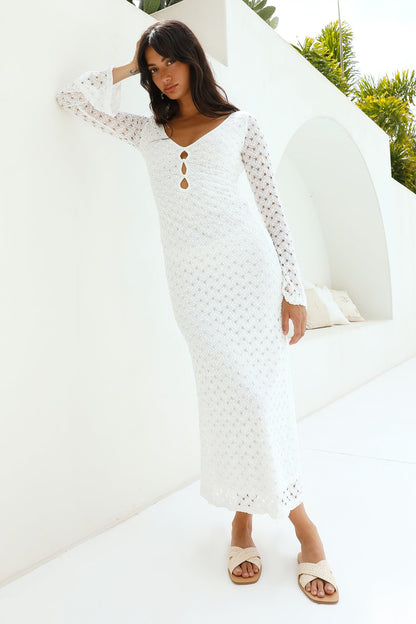 Ivory Moon Maxi Dress White