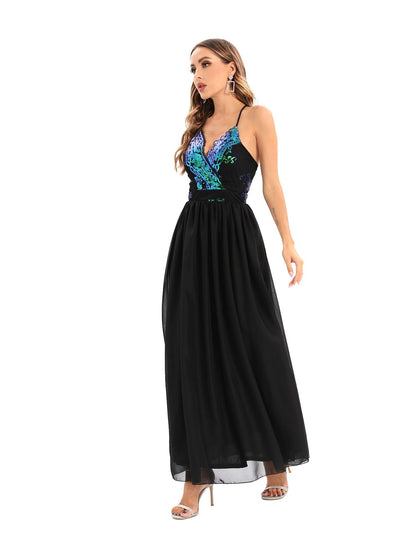 Backless Spaghetti Straps Dress Maxi Dress Evening Dress