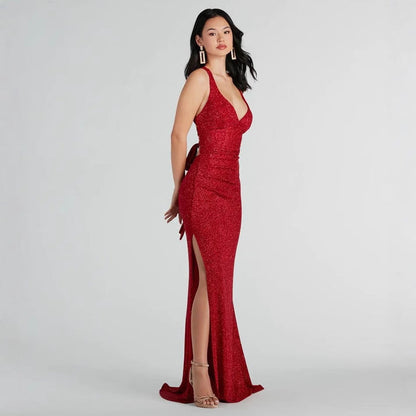 Backless Lace up Dress All Matching Maxi Dress
