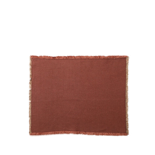 Linen Hopsack Placemat in Mattone Red (Set of 2)