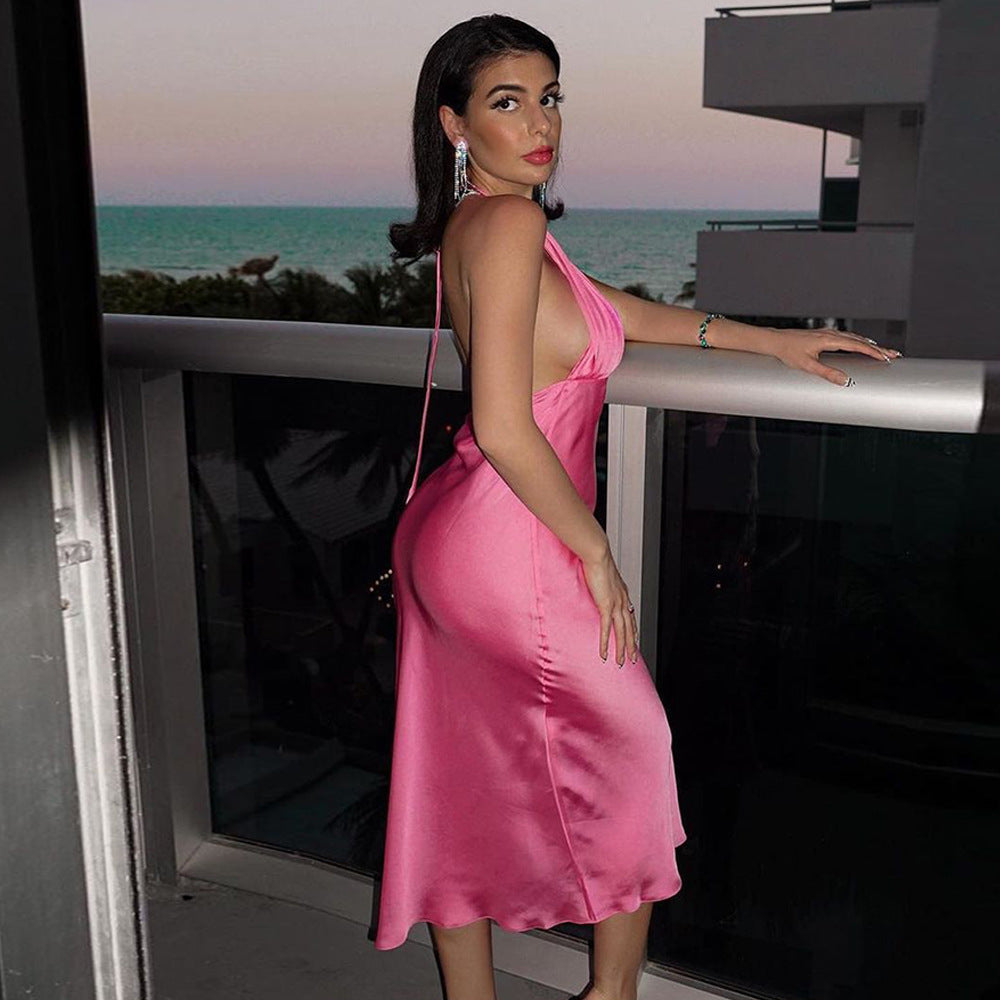 "Maryline" satin dress 4 colors
