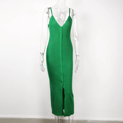 "Charlotte" long ribbed knit dress
