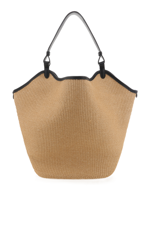 Sarah Shoulder Bag Natural Raffia Black