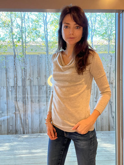 Beige Cashmere Sweater - S