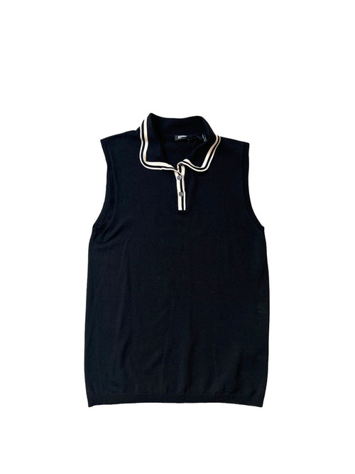 Black and Cream Tank Top - M