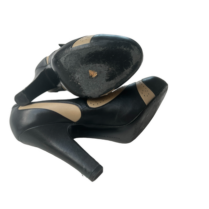 Black & Beige Mary Jane Heels - 7.5