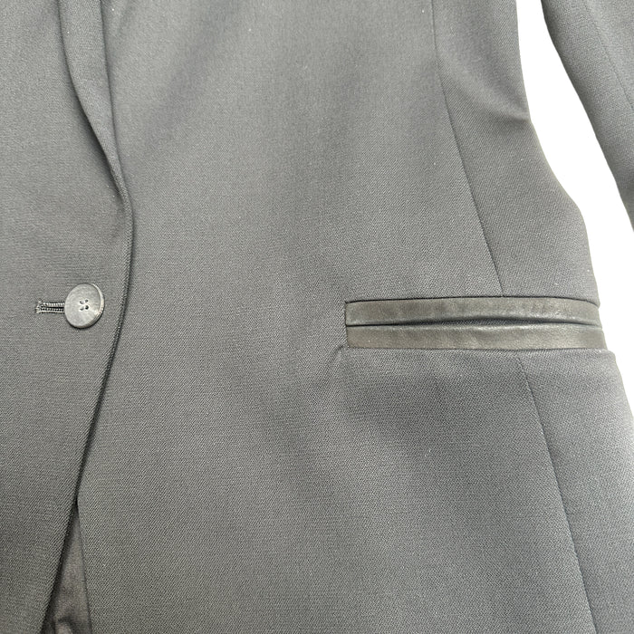 Black Blazer w/Leather Details - 6
