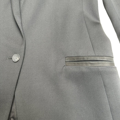 Black Blazer w/Leather Details - 6