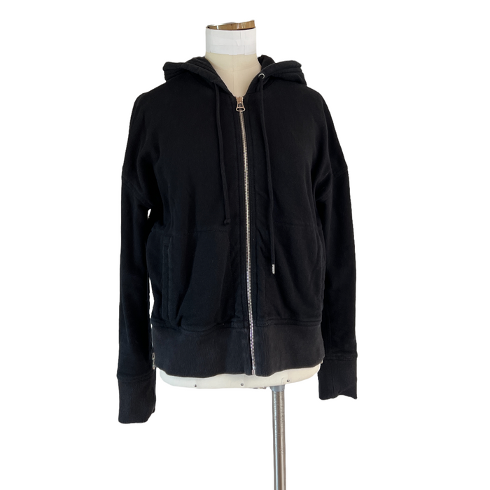 Black Cotton Hoodie - 1