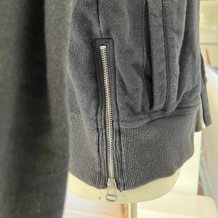 Black Cotton Hoodie - 1