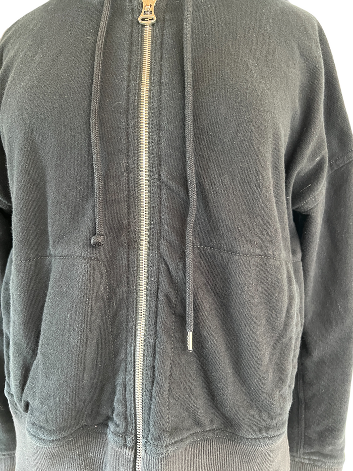Black Cotton Hoodie - 1