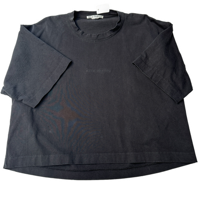 Black Cotton Oversized T-Shirt - L