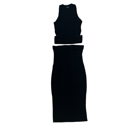 Black Cropped Top & Skirt Set - XS/S