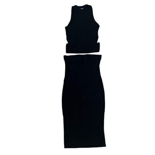Black Cropped Top & Skirt Set - XS/S