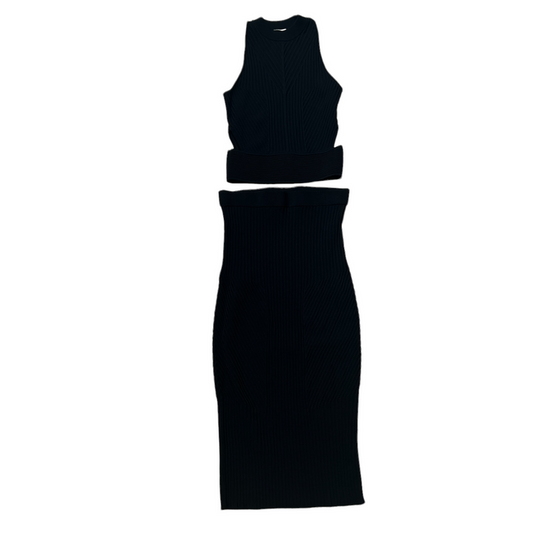 Black Cropped Top & Skirt Set - XS/S