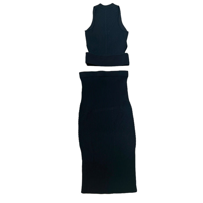 Black Cropped Top & Skirt Set - XS/S