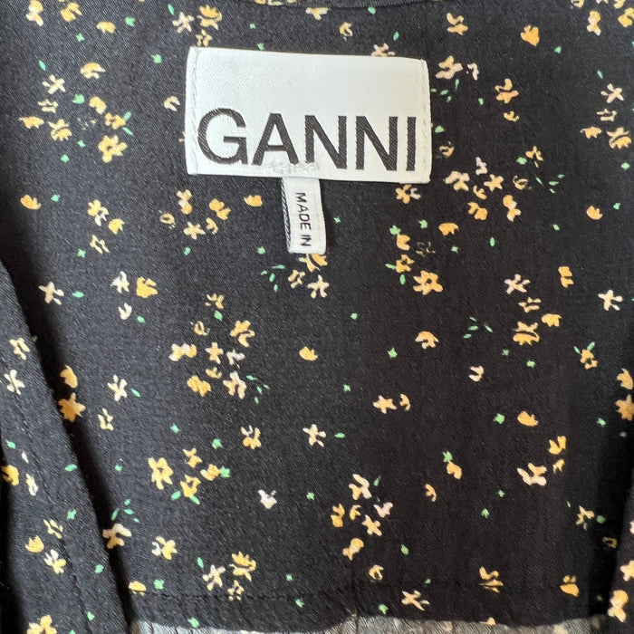 Black Floral Dress - L