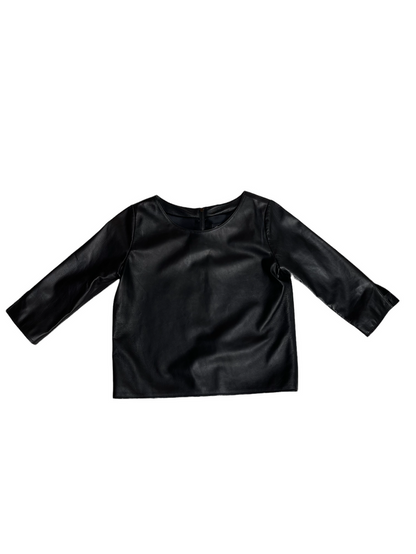 Black Leather Top - S