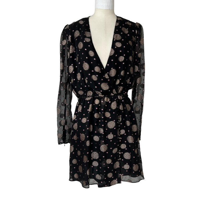 Black & Metallic Dress - M