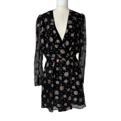 Black & Metallic Dress - M