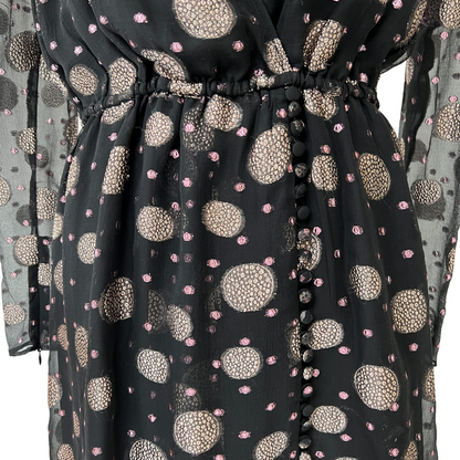 Black & Metallic Dress - M