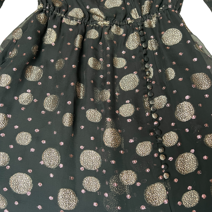 Black & Metallic Dress - M