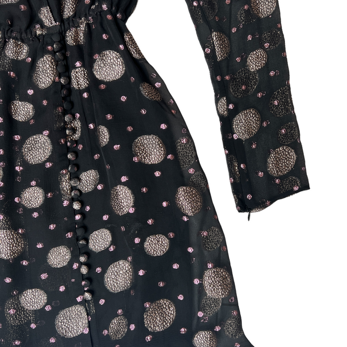Black & Metallic Dress - M