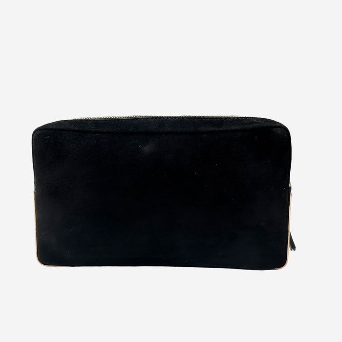 Black Suede & Gold Clutch