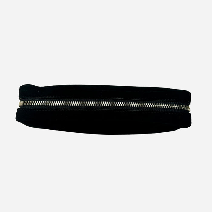 Black Suede & Gold Clutch